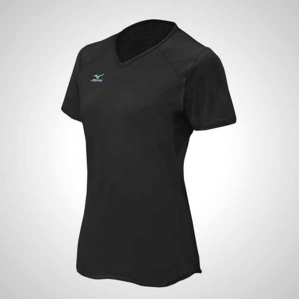 Black Mizuno Techno VI Short Sleeve Volleyball Jersey for Women | 81504-QULG