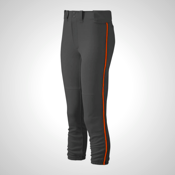Black/Orange Mizuno Belted Piped Softball Women's Pants 23071-XFAT