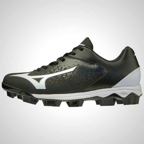 Black/White Mizuno Finch Select Nine Molded Softball Cleats for Women | 21630-TELH