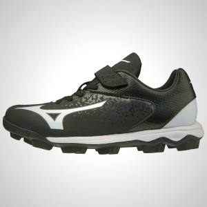 Black/White Mizuno Finch Select Nine Molded Softball Cleats for Women | 37928-ZMDO