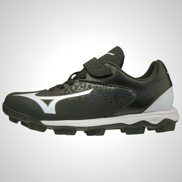 Black/White Mizuno Finch Select Nine Molded Softball Cleats for Women | 37928-ZMDO