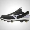 Black/White Mizuno Sweep 5 Mid Metal Women's Softball Cleats 16439-FEZJ