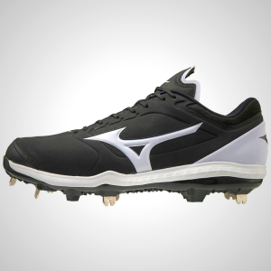 Black/White Mizuno Sweep 5 Mid Metal Women's Softball Cleats 16439-FEZJ