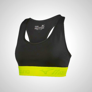 Mizuno Alpha Women's Running Bra Black/Yellow 97258-TQHJ