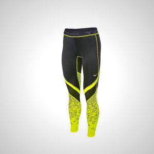Black/Yellow Mizuno Impulse Printed Women's Tights | 31960-FUTZ