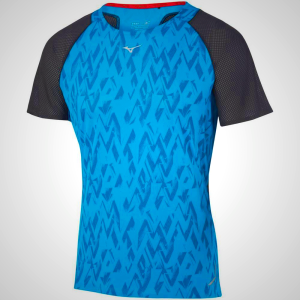 Mizuno Aero Running Men's T-Shirt Blue/Black 40138-JDEB