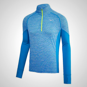 Blue Mizuno Alpha Long Sleeve Half Zip Men's Top | 89107-DTUR