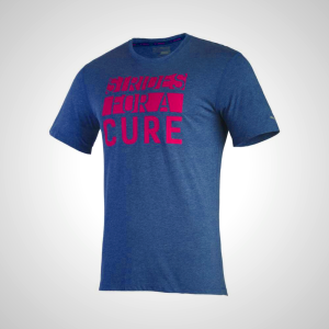 Blue Mizuno BCRF STRIDES INSPIRE Men's T-Shirt | 90861-AHVZ