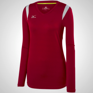 Mizuno Women's Burgundy/Silver Balboa 5.0 Long Sleeve Volleyball Jersey | 97042-NQEB
