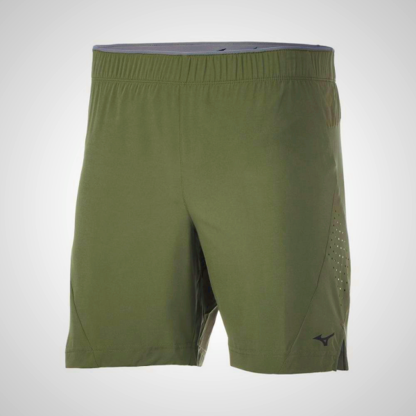 Green Mizuno Alpha 7" Running Men's Shorts | 79158-EHTG