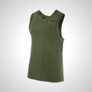Green Mizuno Alpha Running Men's Tank Top | 18960-IUYO