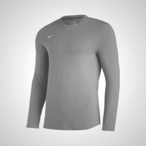 Grey Mizuno Comp Diamond Long Sleeve Crew Top for Men | 27183-SLAX