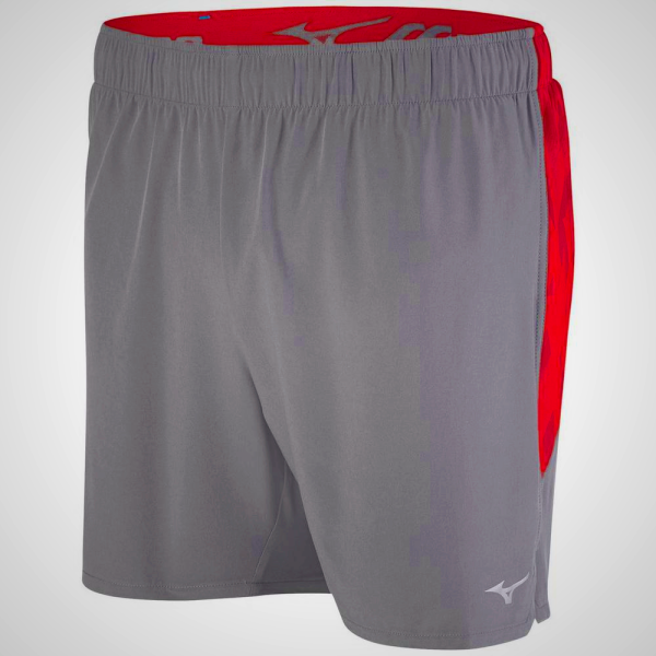 Mizuno Alpha 5.5" Running Shorts Grey/Red | 63854-XNAZ