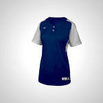 Navy/Grey Mizuno Aerolite 2-Button Softball Jersey for Women | 89362-XCEF