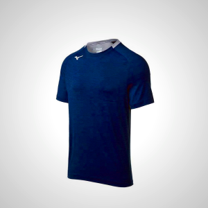 Navy Mizuno Alpha Short Sleeve Men's T-Shirt | 53089-SZIJ