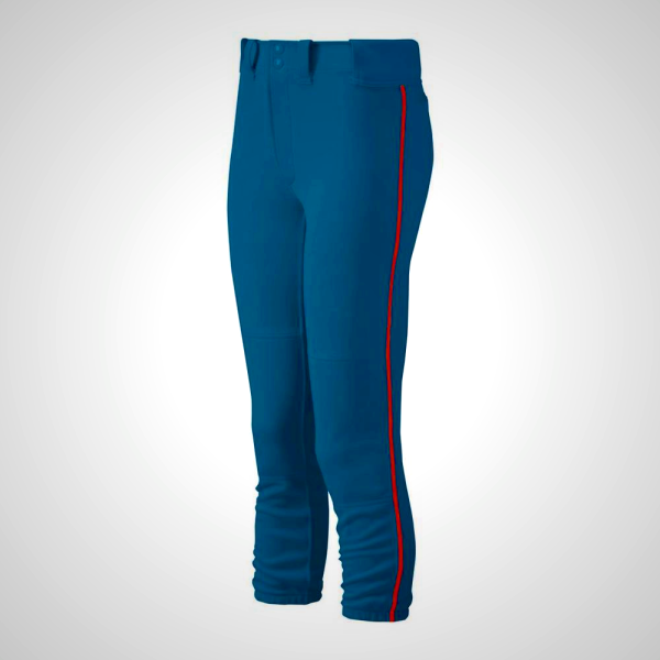 Navy/Red Mizuno Belted Piped Softball Women's Pants | 50491-QABM