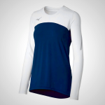 Navy/White Mizuno Techno VII Long Sleeve Women's Volleyball Jersey 61957-YCBK