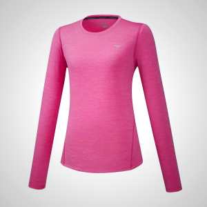 Pink Mizuno Impulse Core LS Running Women's T-Shirt | 65130-RJGO