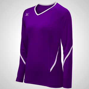 Purple/White Mizuno Techno Generation Long Sleeve Volleyball Jersey for Women | 35926-LXAP
