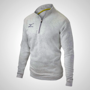 Mizuno Men's Red Grey 1/2 Zip Fleece Pullover | 87104-XLPR