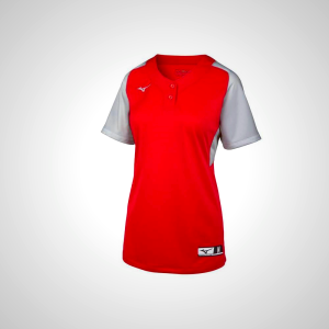 Mizuno Aerolite 2-Button Softball Jersey Red/Grey | 08921-TFUN