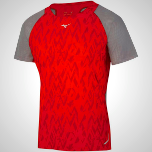 Red Mizuno Aero Running Men's T-Shirt | 02795-SHBD