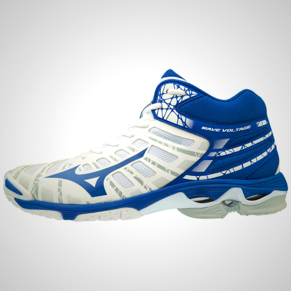 Mizuno WAVE VOLTAGE MID Women's Volleyball Shoes White/Blue 28731-RSJV