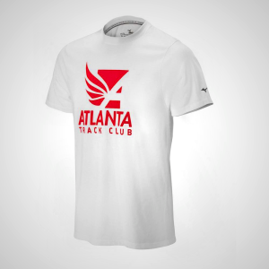 White Mizuno Atlanta Track Club 50/50 Men's T-Shirt | 24305-OSJP