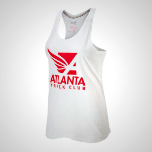 White Mizuno Atlanta Track Club Sport Running Women's Tank Top | 10285-IGEN