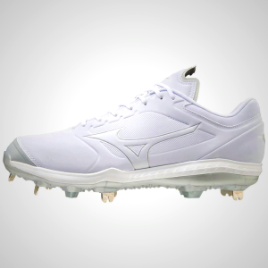 White Mizuno Sweep 5 Mid Metal Women's Softball Cleats | 82435-YFNK