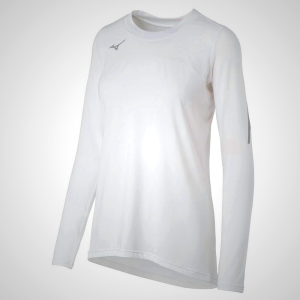 White Mizuno Techno VII Long Sleeve Volleyball Jersey for Women | 13529-OGXV