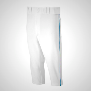 White/Navy Mizuno Premier Short Piped Baseball Pants for Men | 78421-JWNT