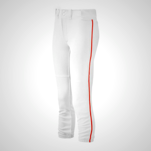 White/Red Mizuno Belted Piped Softball Women's Pants 61873-VRUG