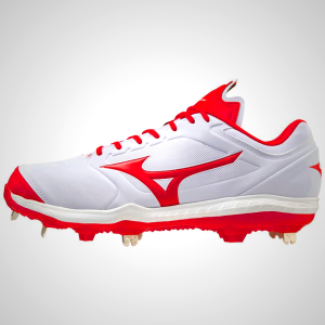 Mizuno Sweep 5 Mid Metal Women's Softball Cleats White/Red | 50439-TIMG