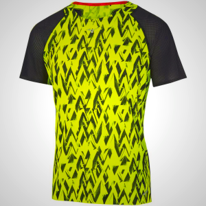 Mizuno Aero Running Men's T-Shirt Yellow/Black | 91635-UMST